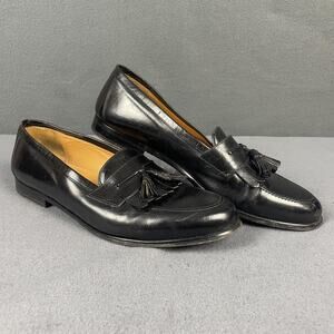 Mezlan Santander Shoes Mens Size 11 Black Leather Tassel Loafers Dress Spain